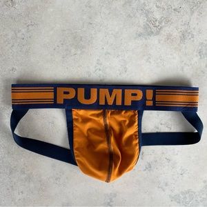 Pump! Blue and Orange Varsity Jock